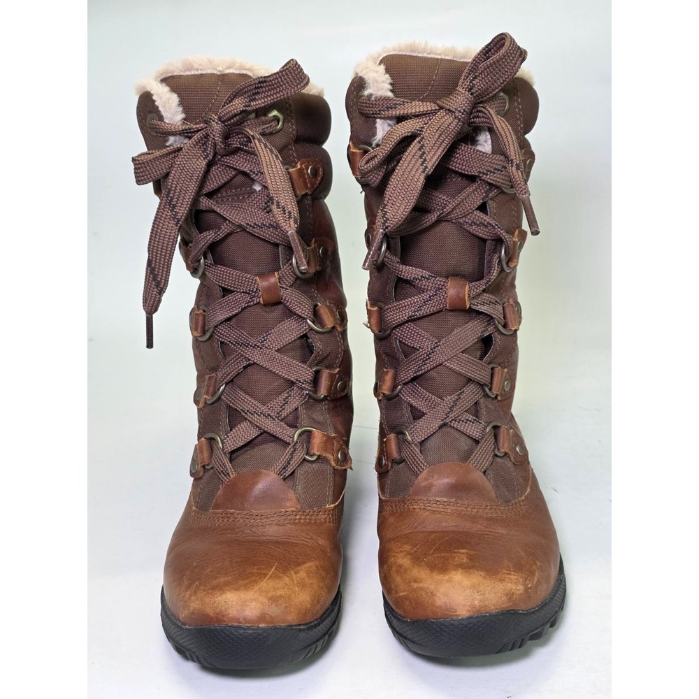 Timberland Mount Hope Women's Winter Boots Size 7.5 Brown Tan Leather Lace Shoes - Picture 6 of 11